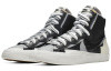 Sacai X Nike Blazer Mid Скейтборд Кроссовки Унисекс Черный Белый