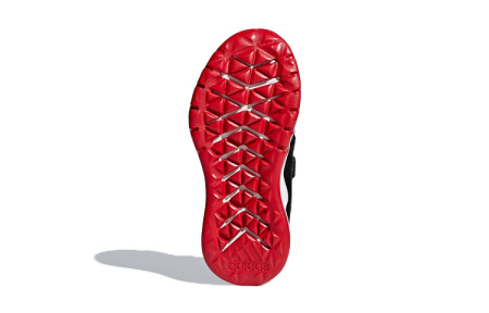 Adidas Rapidaflex El K Slip-Resistant и Breathable Низкий Топ Детская Беговая Обувь Черный Красный Детский