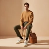 Nike Air Force 1 Low Топ Скейтборд Кроссовки Мужские Бежевый Хаки