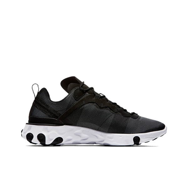 Nike React Element 55 Амортизация Низкий Топ Повседневные Беговые Кроссовки Унисекс Черный Белый