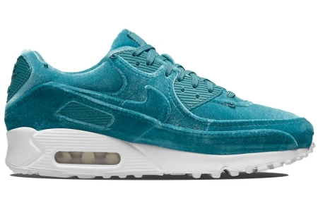 Nike Air Max 90 Раздельная замша Низкий топ Повседневные беговые кроссовки Женские Озерный зеленый