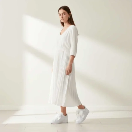 Nike Air Force 1 LX 'Triple White' Бант Низкие Кроссовки для скейтбординга Женские Белые