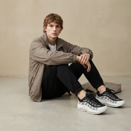 CDG Homme Plus X Nike AIR MAX TL 2,5 Мода Низкие Кроссовки для Бега Мужские Черно-Белые