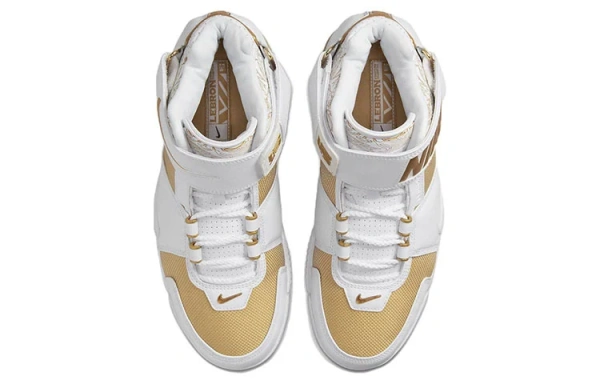 Nike Lebron 2 MID Топ Баскетбольные кроссовки для игры Мужской Белый Золото