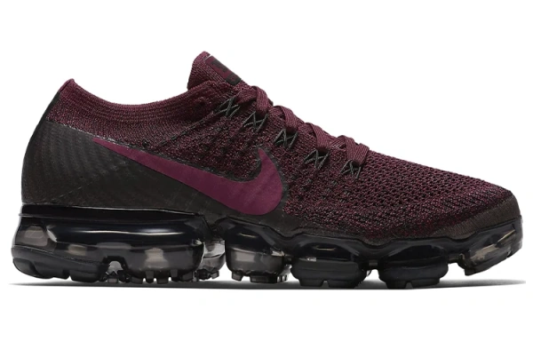 Nike VaporMax Flyknit Амортизация Баланс Низкий Топ Воздушная Подушка Марафон Беговые кроссовки Женские Темно-красный