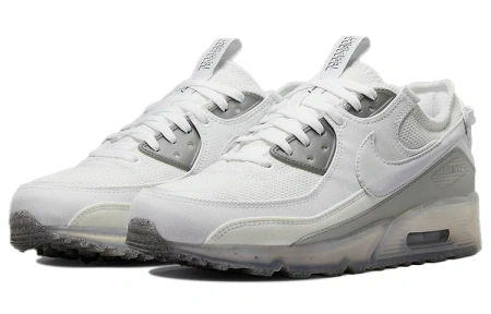 Nike Air Max 90 Устойчивые к истиранию Низкие Повседневные Беговые Кроссовки Мужские Белые Серые