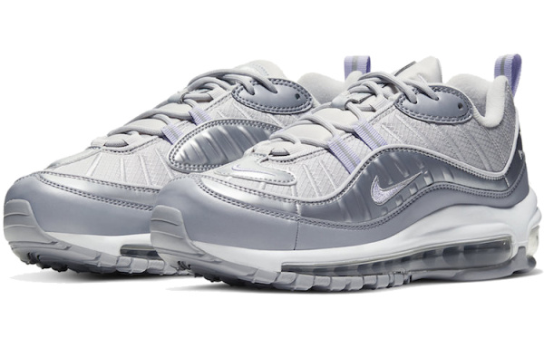 Nike Air Max 98 Легкий Низкий Топ Амортизирующие Беговые Кроссовки Женские Металлический Серебристый