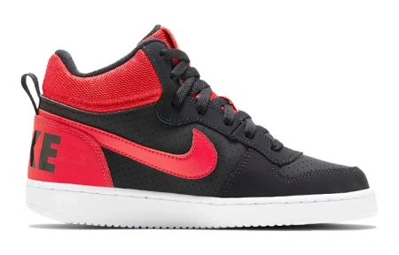 Nike Court Borough MID Противоскользящий Устойчивый к износу Дышащий MID Топ Детские Скейтбординги Черный Красный