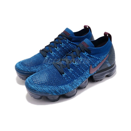 Nike VaporMax Flyknit 2 Low Топ Беговые кроссовки Мужской Морской синий