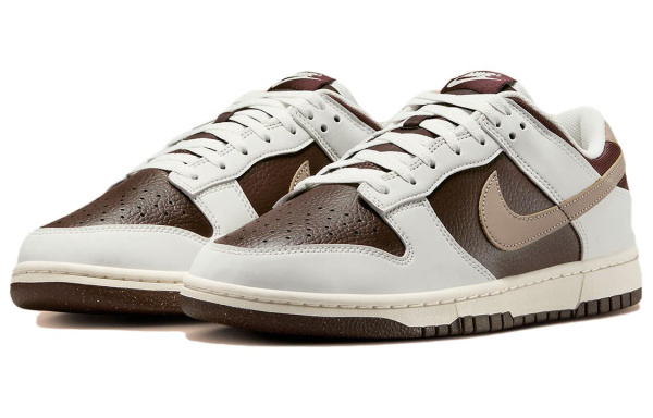 Nike Dunk Low Top Скейтборд Кроссовки Унисекс Коричневый Белый