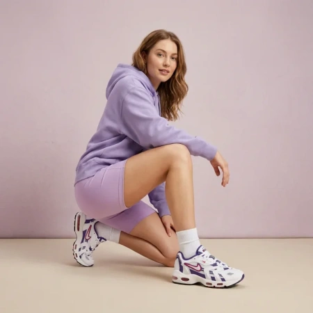 Nike Air Max 96 Сетка Текстиль Синтетическая кожа Низкий верх Воздушная подушка Повседневные беговые кроссовки Женские