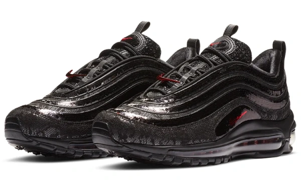 Nike Air Max 97 Сетка Текстиль Синтетическая кожа Низкий верх Воздушная подушка Повседневные беговые кроссовки Женские