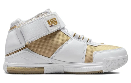 Nike Lebron 2 MID Топ Баскетбольные кроссовки для игры Мужской Белый Золото
