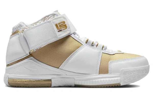 Nike Lebron 2 MID Топ Баскетбольные кроссовки для игры Мужской Белый Золото