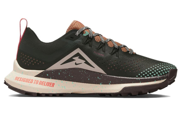 Nike Pegasus Trail 4 Дышащая Поддержка Низкий Верх Беговые Кроссовки Женские Коричневый Зеленый