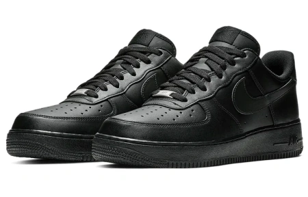 Nike Air Force 1 07 Черный воин Винтаж Устойчивые к истиранию Низкие Кроссовки для скейтбординга Унисекс Черные