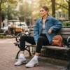 Nike Shox R4 Кожа Дышащий Поддержка Низкий Верх Повседневные Беговые Кроссовки Женские Серые