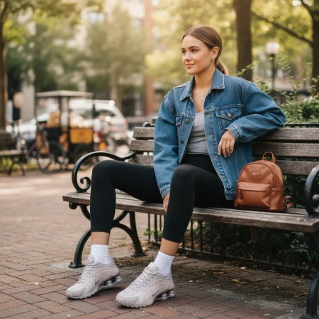 Nike Shox R4 Кожа Дышащий Поддержка Низкий Верх Повседневные Беговые Кроссовки Женские Серые