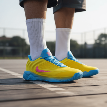 Nike Giannis Immortality 4 Противоскользящие Устойчивые к износу Низкие Баскетбольные кроссовки Мужские Желто-синие