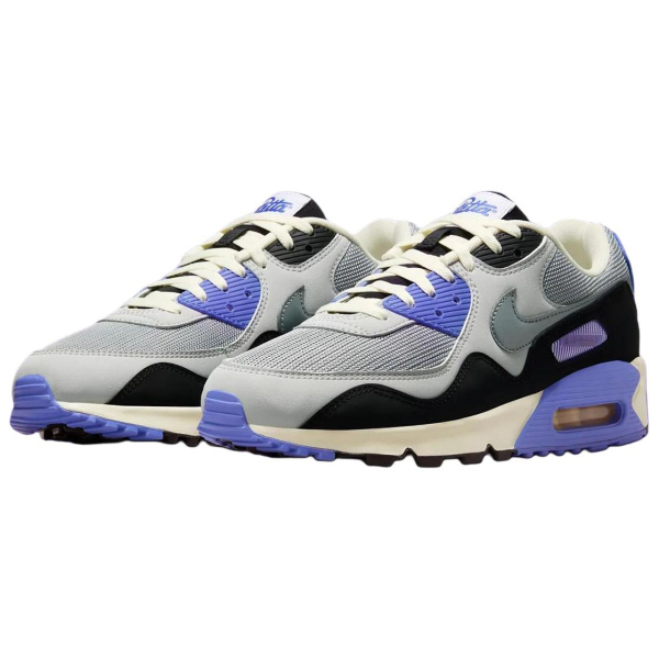 Patta X Nike Air Max 90 Устойчивые к истиранию низкие повседневные беговые кроссовки Мужские Серый Синий