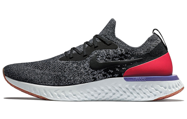 Nike Anti-slip Легкий Низкий Топ Марафон Беговые кроссовки Мужские Серый Красный