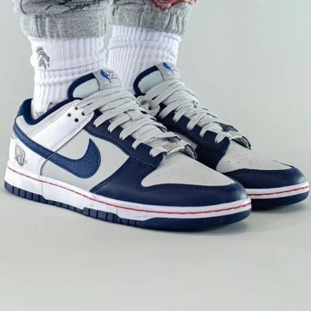 NBA x Nike Dunk EMB 'Brooklyn Nets' Брук Лин 75-я годовщина Кожа Устойчивая к абразию Низкий топ