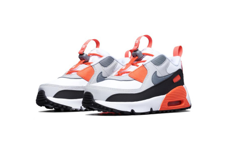 Nike Air Max 90 Toggle MID Детская обувь Серый Белый Оранжевый для малышей и детей дошкольного возраста