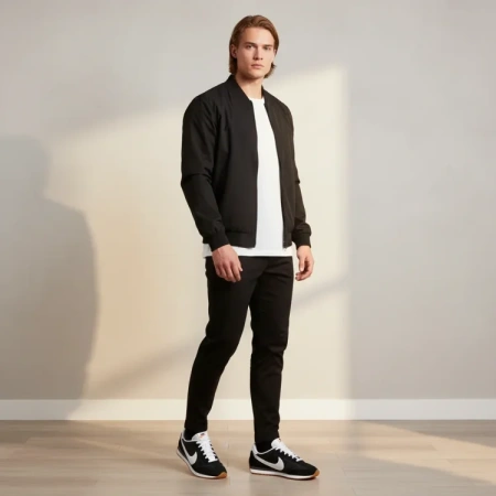 Nike Pacific противоскользящая устойчивая к истиранию низкий верх повседневная обувь мужская черная