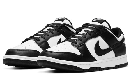 Nike Dunk Low Retro 'Черный' Кожа Устойчивая к истиранию Низкие Кроссовки для скейтбординга Мужские Черно-белые