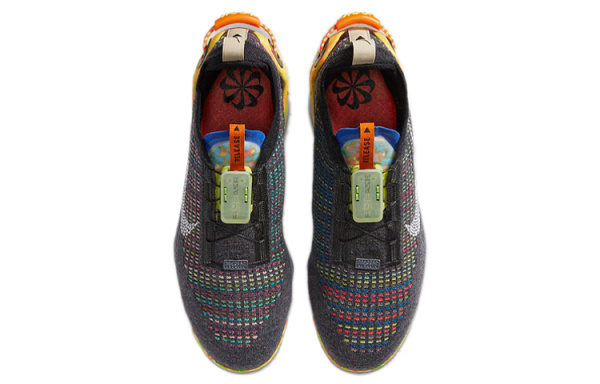 Nike VaporMax Flyknit Ткань Низкий Топ Воздушная Подушка Повседневные Беговые Кроссовки Мужские Серый Желтый