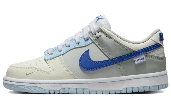 Nike Dunk Сливочный Hyper Royal Кожа Легкий Противоскользящий Устойчивый к истиранию Низкий Верх Детские Скейтбординги