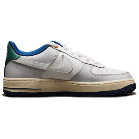 Nike Air FORCE 1 LV8 Устойчивые к истиранию Дышащие Низкие Кеды для Детей для Скейтбординга Серый Белый