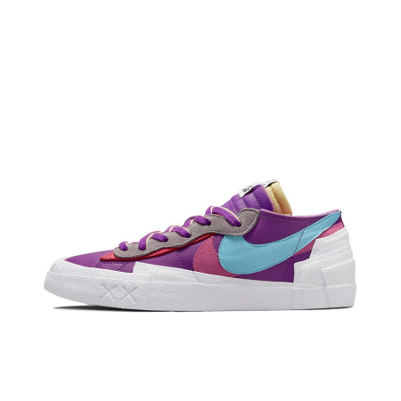KAWS X Sacai X Nike Blazer Фиолетовый Dusk Low Топ Скейтборд Кроссовки Унисекс Фиолетовый