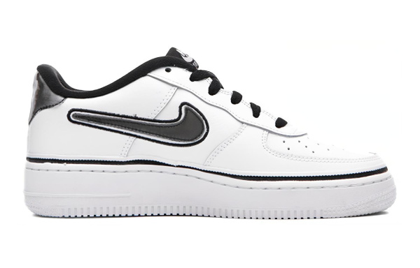 Nike Air FORCE 1 LV8 Устойчивые к истиранию Низкие детские скейтбординговые кеды Белый Черный
