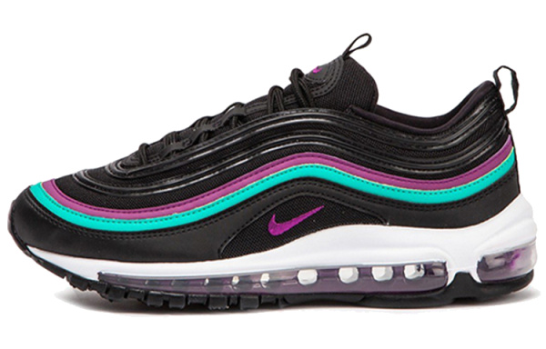 Nike Air Max 97 Ткань Амортизация Поддержка Низкий Верх Беговые Кроссовки Женские Черный Фиолетовый