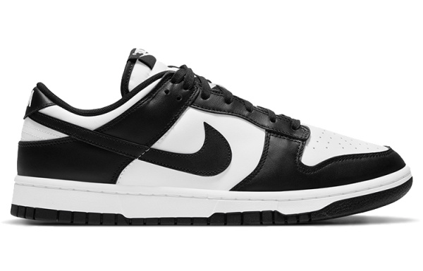 Nike Dunk Low Retro 'Черный' Кожа Устойчивая к истиранию Низкие Кроссовки для скейтбординга Мужские Черно-белые
