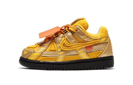 Off Белый X Nike Rubber Dunk 'Университетский Золотой' Удобная Низкая Обувь для Малышей Черный Золото Эксклюзив для Азии