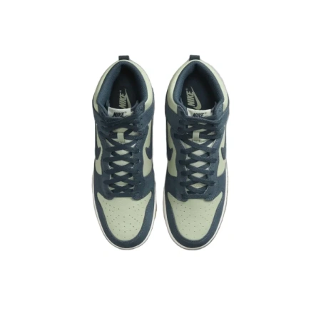 Nike Dunk High противоскользящие устойчивые к истиранию высокие скейтбординговые кроссовки унисекс синий зеленый