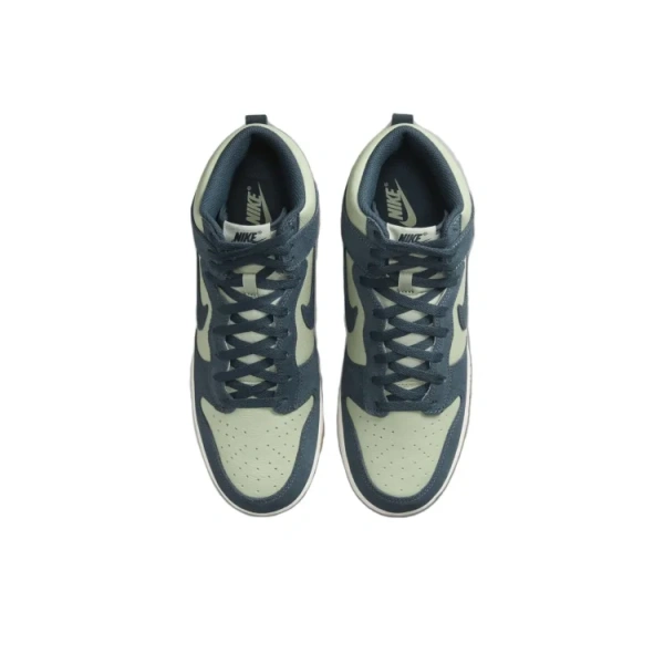 Nike Dunk High противоскользящие устойчивые к истиранию высокие скейтбординговые кроссовки унисекс синий зеленый
