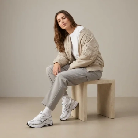 Nike Air Max Moto 2K Устойчивая к истиранию Низкая Повседневная Обувь Женская Белая