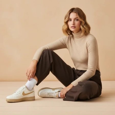 Nike Air Force 1 '07 Low Топ Скейтборд Кроссовки Женские Белый Умбра