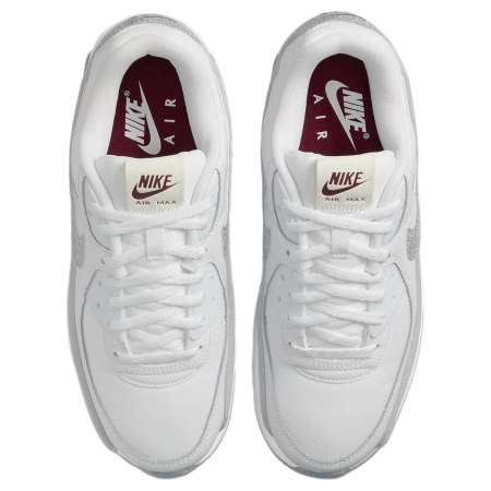 Nike Air Max 90 Устойчивые к истиранию Низкие Повседневные Кроссовки Женские Белые Серые