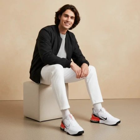 Nike Air Max ALPHA Износостойкие Низкие Кроссовки для тренировок Унисекс Серый Белый Черный