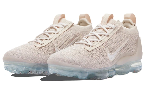 Nike VaporMax Flyknit Сетка Текстиль Низкие Повседневные Беговые Кроссовки Женские Розовые Белые