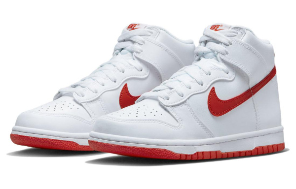 Nike Dunk High 'Picante Красный' Синтетическая кожа кожа против скольжения амортизация высокий топ
