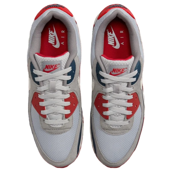 Nike Air Max 90 Износостойкий Дышащий Низкий Топ Повседневная Обувь Мужская Серый Синий Красный