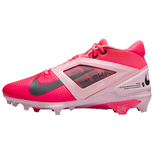 Nike Alpha Menace 4 Противоскользящие Устойчивые к истиранию Футбольные бутсы Унисекс Розовые