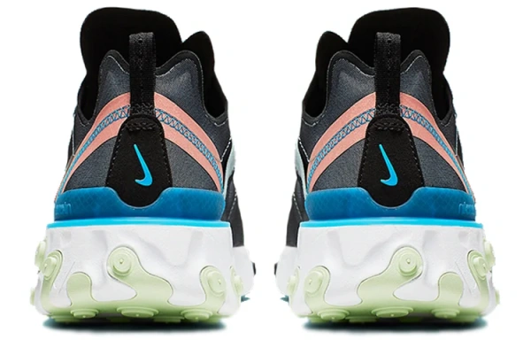 Nike React Element 55 Сетка Низкий Топ Повседневные Беговые Кроссовки Мужские Синие Серые