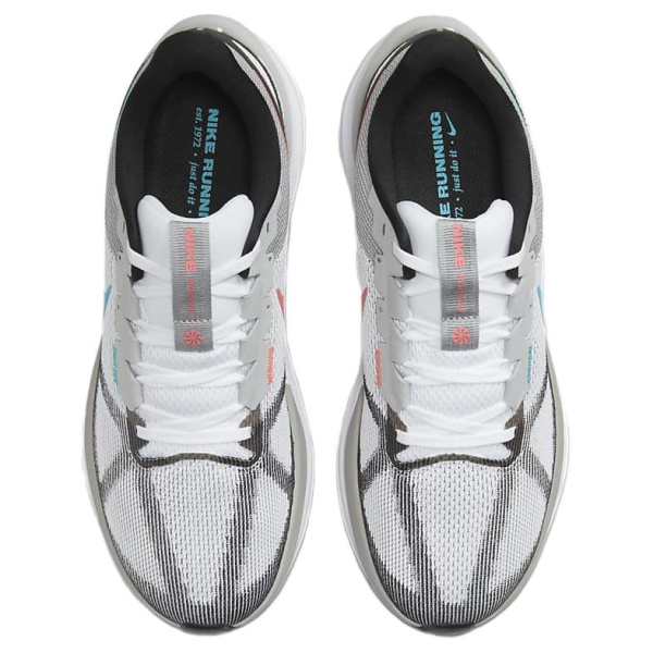 Nike Zoom Structure 25 Ткань Устойчивая к истиранию Дышащая Низкий Верх Беговые кроссовки Мужские Белый Серый Черный
