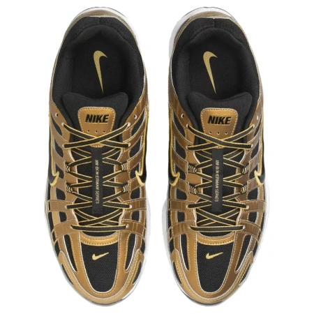 Nike P 6000 противоскользящие и дышащие низкие повседневные беговые кроссовки для мужчин черный с золотым